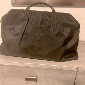 Donna Karan black nylon weekend bag